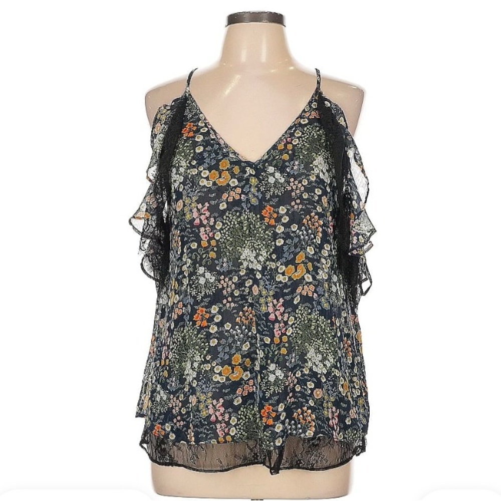 Miss Me Floral Black Sleeveless Top